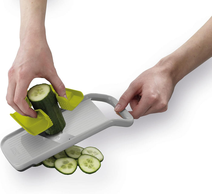 Joseph Joseph Duo Multi-grip Mandolina per Verdure, Taglia Frutta e Verdure con Presa di Precisione, Bianco