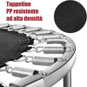 Mini Trampolino Elastico e Pieghevole, Capacità di Carico 150 kg, per Interno ed Esterno