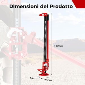 Cric per Auto a Cremagliera, Capacità di Sollevamento di 3000 kg, Cric di Sollevamento Pesante per Auto, Camion, Jeep, Quad, UTV e SUV