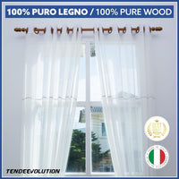 Coppia di Supporti per Bastone Tende in Legno, Diametro 35mm, Colore Olmo, Lunghezza 6cm, 100% Legno di Alta Qualità, Made in Italy