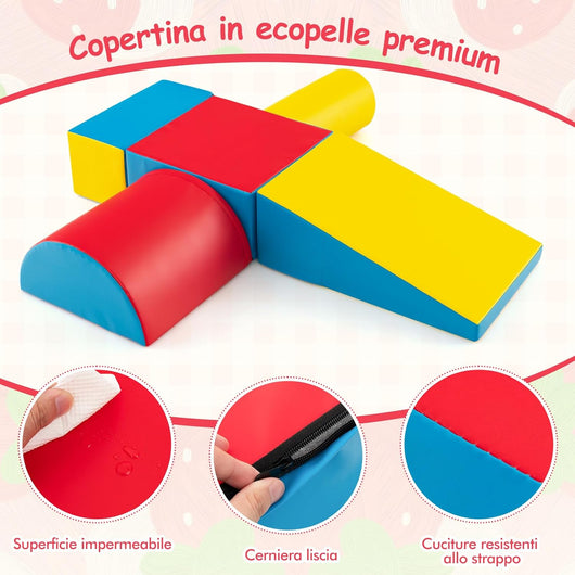 Set di 5 Blocchi con Diverse Forme e Colori, Giocattolo per Arrampicata e Strisciamento, Aiuta i Bambini a Crescere (Stile 4)