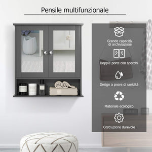 Armadio da Bagno con Ante e Cassetto 43 x 34 x 77cm, Mobile Bagno con Mensola Regolabile e Dispositivo Anti-ribaltamento, Armadietto Elegante per Ufficio, Soggiorno e Camera da Letto, Bianco