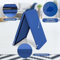 Tappetino Yoga Pieghevole e Portatile, Tappeto Palestra Spesso e Morbido con Maniglie, Tappeto Fitness per Case e Palestra, 180 x 60 x 4 cm