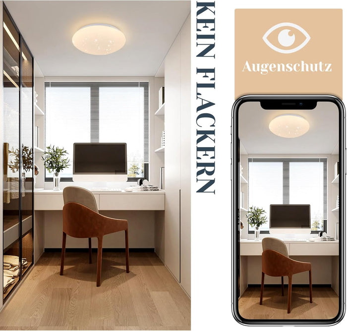 ZMH Lampada da soffitto LED design cielo stellato 12W 25 cm per camera letto