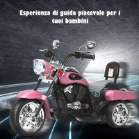 6V Moto Elettriche per Bambini, Moto Cavalcabile Marcia Avanti e Indietro, Portanza di Peso 30kg (Rosa Chiaro)