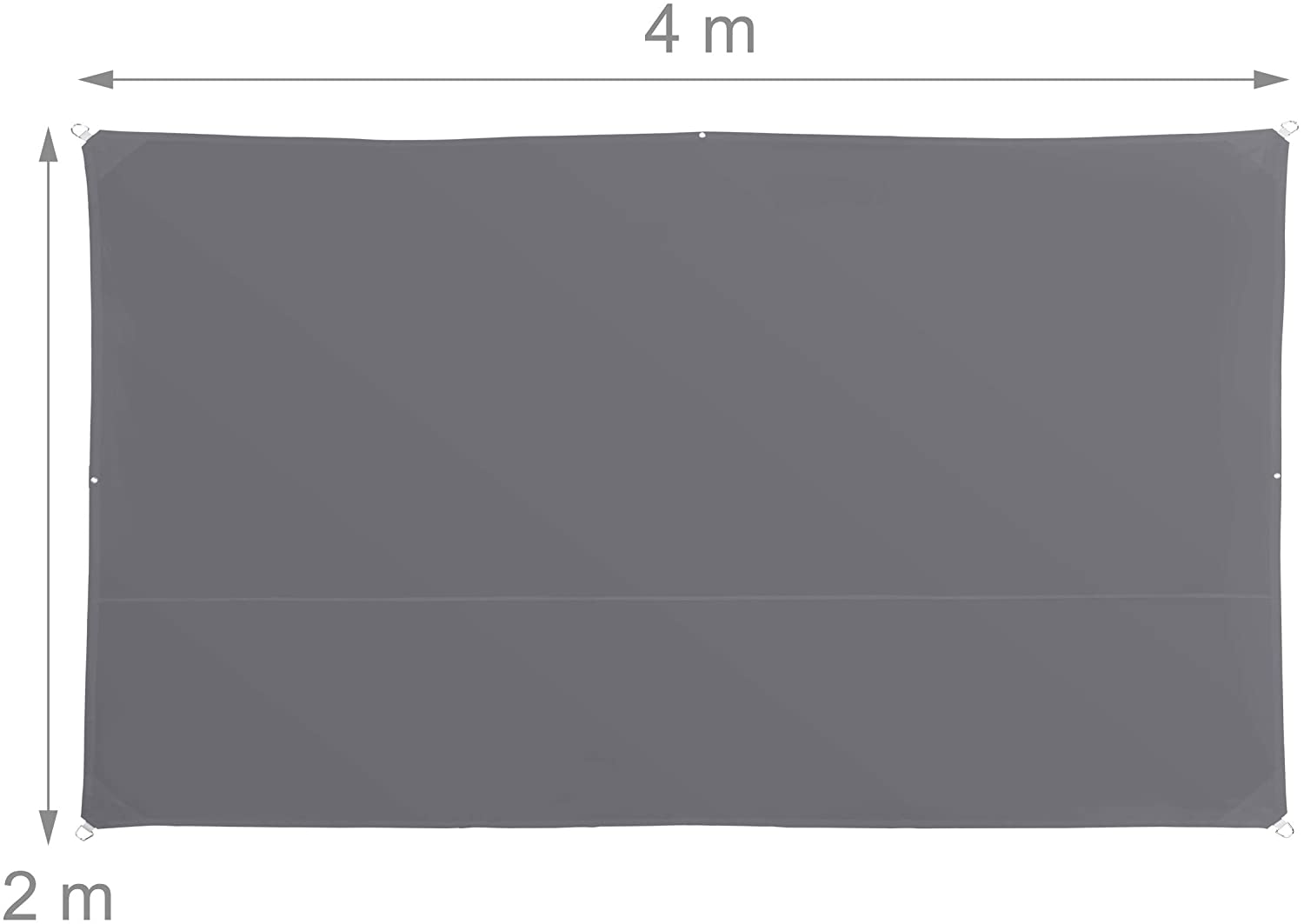 Vela ombreggiante rettangolare 2 x 4 m grigia 13_0002933_2