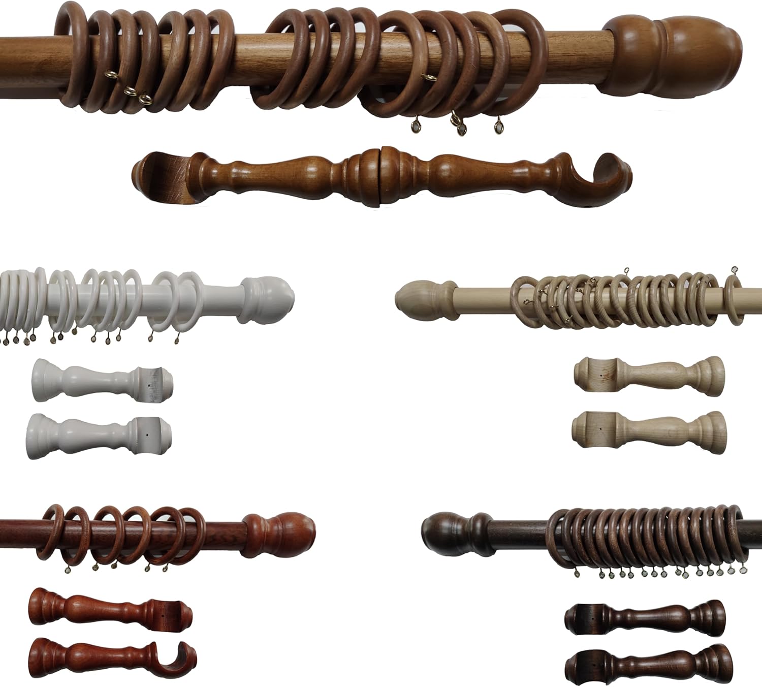 Bastone Tenda in Legno di Alta Qualità, diametro 35 mm a strappo colore naturale lunghezza 200 CM