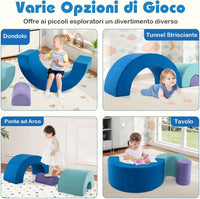 Set di Gioco Arrampicata Arcobaleno, Blocchi in Schiuma con Rivestimenti Lavabili in Lavatrice, Set di Attività da Arrampicata e Gattonamento per Interni per Bambini 3+ Anni