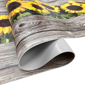 Tappeto Cucina Pvc Antimacchia 51x360 cm Parquet Girasoli Passatoia Antiscivolo Antisfilo Lavabile