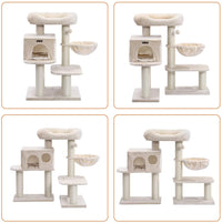 Tiragraffi con piattaforma di osservazione amaca grotta grande tronchi spessi in sisal stabile 112 cm beige 12_0000137