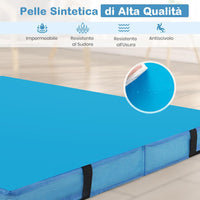 Tappetino FitnessPieghevole, Materassino per Ginnastica e Acrobatica con Rivestimento in Pelle Sintetica e Maniglie, per Esercizi a Casa per Yoga, Stretching e Pilates