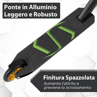 Scooter Acrobatico per Bambini, Monopattino Freestyle con 2 Ruote PU e Ampia Pedana in Alluminio, Scooter Pro per Trucchi Leggero da Strada per Bambini 10+ Anni, Carico 100 KG