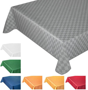 Tovaglia Cucina Antimacchia Bordata 140x240 cm Cotone Resinato Morbido Quadretti Bianco