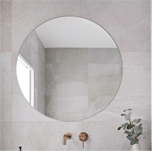 Specchio Rotondo da Parete PLAZA Ø60, Specchio Bagno Rotondo con Lamiere filo lucido IP20, Specchio Arredo Camera, Soggiorno