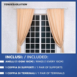 Bastone Tenda in Legno di Alta Qualità, diametro 23 mm a strappo colore bianco lunghezza 140 CM