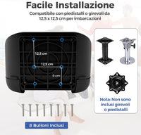 Set di 2 Sedie da Barca, Sedili Alti da Barca Pieghevole Morbide Imbottite Spesse, Sedile Nautica Ergonomico per Imbarcazioni da Pesca, 46 x 52 x 58 cm, Nero e Grigio