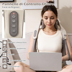 Massaggiatore Cervicale, Massaggiatore Shiatsu per Collo e Spalle Senza Fili con Impasto Profondo 4D dei Tessuti con Riscaldamento, 2 Modalità e 2 Livelli di Intensità (Beige)