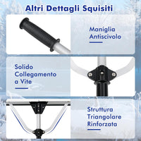 Restrello da Neve per Tetto Lungezza 635 cm, Rastrello per Neve Telescopico con Testa Pieghevole, Restrello in Alluminio Allungabile con 5 Asta Rimozione Neve, Pala da Neve per Tetto