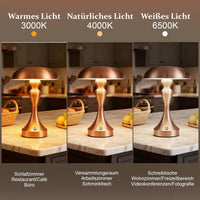 ZMH Lampada da tavolo LED wireless touch dimmerabile retrò vintage USB ricaricabile per comodino camera letto