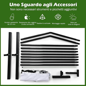Rete Pickleball Portatile da 670 CM, con Tubolari Metallici, Rete Resistente in Poliestere e Borsa in Tessuto Oxford, Set per Giochi di Palla da Interno ed Esterno