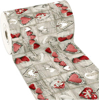 Tappeto Cucina Shabby Chic Cuori 50x400 cm Antimacchia Retro Antiscivolo Passatoia Multiuso Bagno