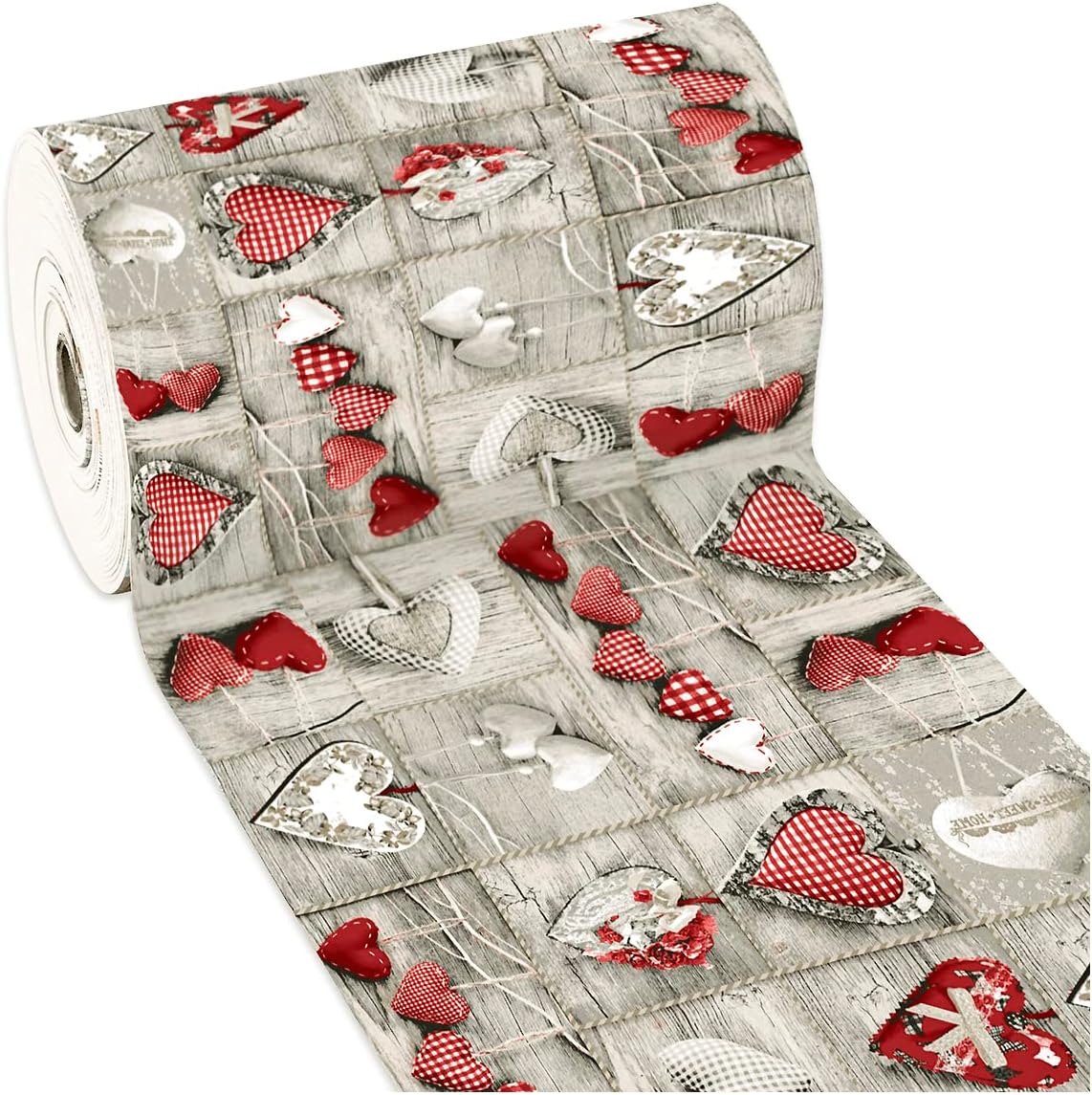 Tappeto Cucina Shabby Chic Cuori 50x140 cm Antimacchia Retro Antiscivolo Passatoia Multiuso Bagno