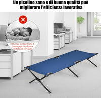 Brandina Pieghevole da Campeggio, Letto Portatile in Tessuto Oxford, Struttura in Metallo e Borsa di Trasporto,Branda Campeggio per Backpacking Ospiti Viaggi Spiaggia, Portata 136 kg