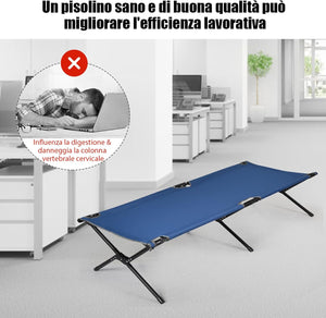 Brandina Pieghevole da Campeggio, Letto Portatile in Tessuto Oxford, Struttura in Metallo e Borsa di Trasporto,Branda Campeggio per Backpacking Ospiti Viaggi Spiaggia, Portata 136 kg