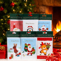Set 8 Biglietti Augurali di Natale con Busta – Design Assortiti – Biglietti di Auguri Natalizi in Carta – Formato 14 x 24,5 cm