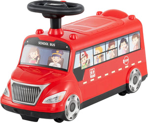 Auto a Spinta per Bambini, Autobus da Passeggio con Pulsante Musicale Comparto di Stoccaggio Blocco Antiribaltamento, Ideale per Bambini 19-36 Mesi