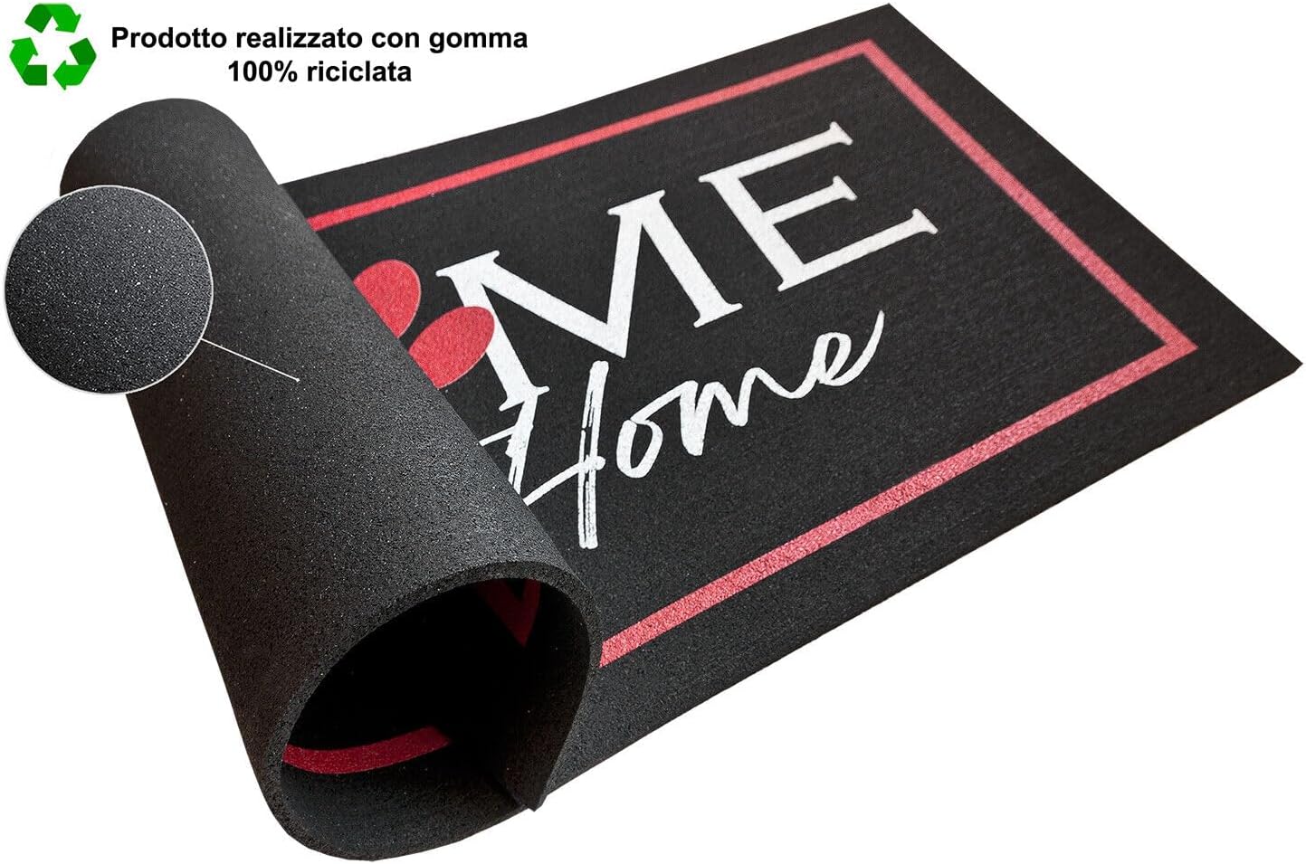 Zerbino Gomma Sostenibile 40X70 Antiscivolo Ingresso Interno Esterno Moderno Dis.N