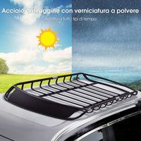 Portapacchi da Tetto Universale, Bagagliera Portabagagli Auto Tetto Portata 110kg, Nero, 120 X 98 X 16,5 cm (Nero, stile 1)