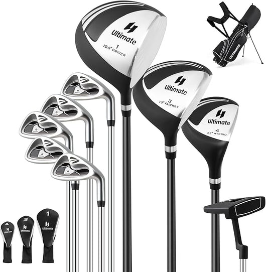 Set da Golf Completo con 9 Mazze, Sacca, Driver 460cc, Set Completo di Mazze da Golf per Uomo