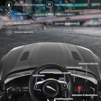Jaguar Auto Elettrico 12 V per Bambini, Macchina Elettrica con Telecomando, con Luci Musica Storia, Avvio Lento, Velocit¨¤ 3-5 km/h (Nero)