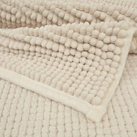 Tappeto Bagno Confortevole Scendiletto 65x130 cm Morbido Antiscivolo Pelo Lungo Beige