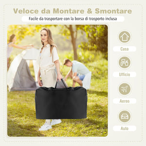 Lettino per Neonati, Culla Portatile Pieghevole con Ripiano Portaoggetti, 7 Altezze Regolabili, Materasso e Borsa per Trasporto (Grigio)