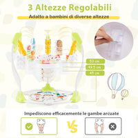 Jumperoo per Bambini, Centro attività Saltella con Altezza Regolabile, Gioco Saltellante con Sedile Girevole a 360°, Saltarello per Neonati con Luci e Suoni per Bambini 6+ Mesi (Giallo)