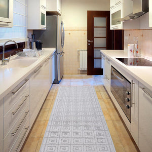 Tappeto Cucina 3D Antiscivolo Tinta Unita Assorbente Grigio 57x240 cm