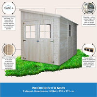 Casa da giardino in legno (senza parete laterale) - 6 m² - TIMBELA M339