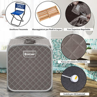 Sauna a Vapore Portatile con Telecomando, Cabina Sauna a Vapore Pieghevole con Sedia e 9 Livelli di Temperatura, Telaio in metallo (Grigio)