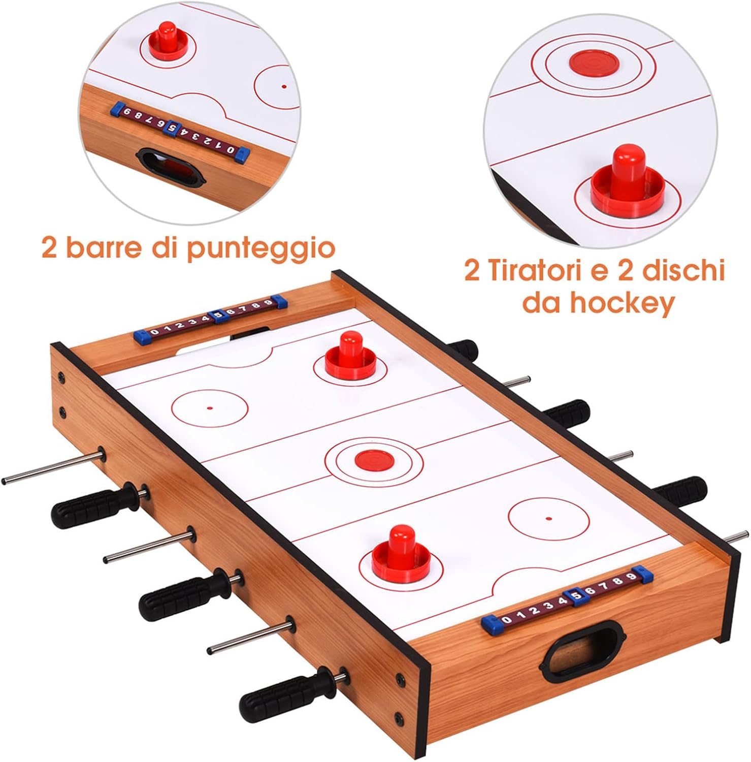 Tavolo multi gioco 2 in 1, tavolo da gioco con design compatto per calcio balilla e hockey da tavolo, facile da montare, per adulti e bambini