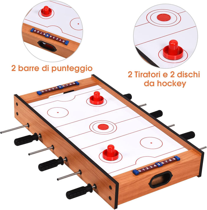 Tavolo multi gioco 2 in 1, tavolo da gioco con design compatto per calcio balilla e hockey da tavolo, facile da montare, per adulti e bambini