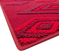 Tappeto Cucina Rombi .3D 57x180 Cm Assorbente Morbido Moderno Antiscivolo Bordeaux