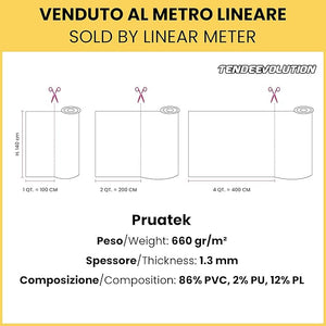 Tessuto FintaPelle Nautica Tappezzeria Alta Qualità "PRUATEK" - Colore GRIGIO CHIARO 2255 - Morbida e Resistente - Vendita al Metro - H.140