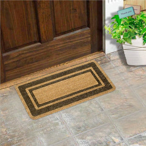 Zerbino Cocco Marrone Ingresso Porta 33x60 cm Elegante Robusto Antiscivolo Asciugapassi Esterno