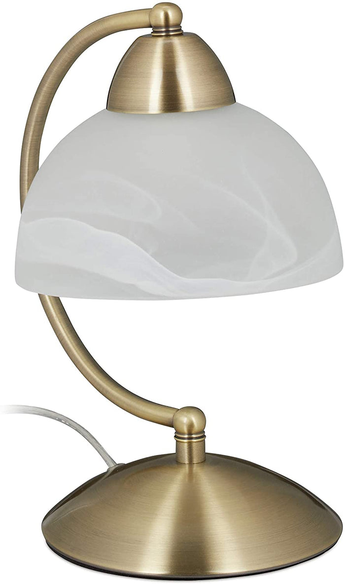 Lampada da tavolo vintage vetro opalino ottone 40 watt 13_0001463