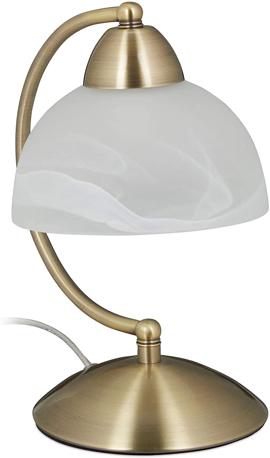 Lampada da tavolo vintage vetro opalino ottone 40 watt 13_0001463