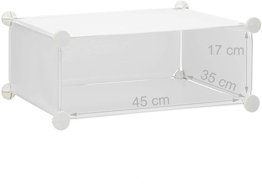 Scaffale per armadio scarpiera portaoggetti in plastica scarpe modulari 12 paia bianco 13_0001661_2