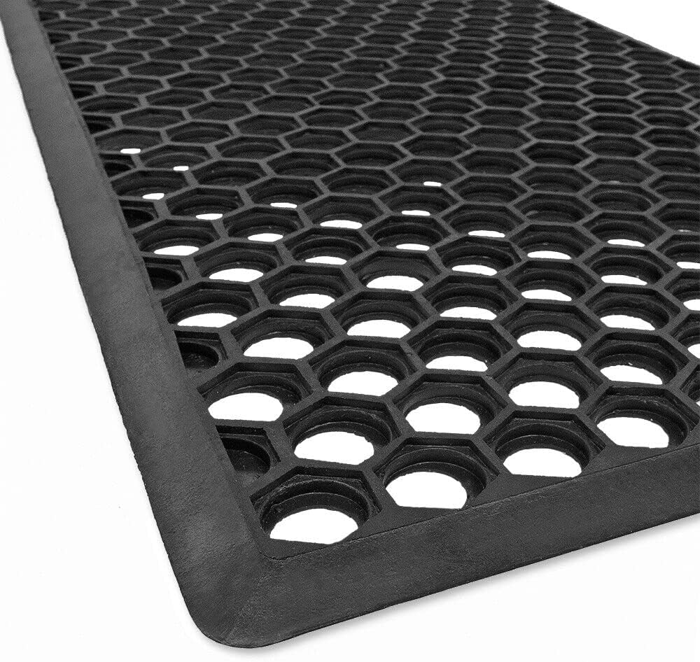 Zerbino Gomma Morbida Ingresso Antiscivolo Griglia Drenante Made In Italy 40x60 cm