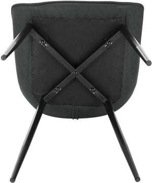 Set di 2 sedie per sala da pranzo sedie da cucina seduta in tessuto piedino in metallo antracite 19_0000187